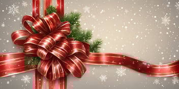 Ribbon in realistic Christmas style