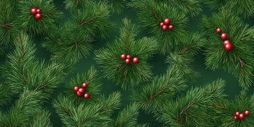 Evergreen in realistic Christmas style