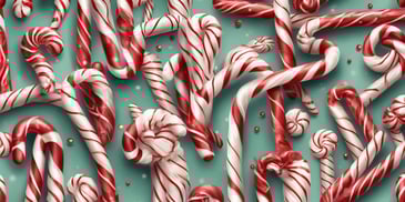 Candy canes in realistic Christmas style