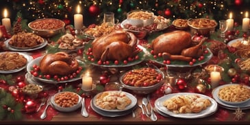 Feast in realistic Christmas style