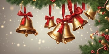 Bells in realistic Christmas style