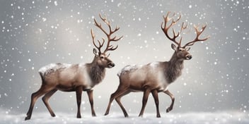 Reindeer in realistic Christmas style