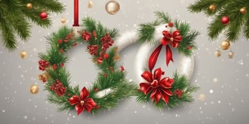 Wreath in realistic Christmas style