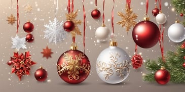 Decorations in realistic Christmas style