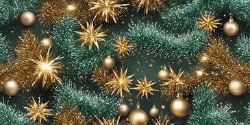 Tinsel in realistic Christmas style