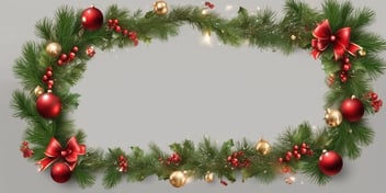 Wreath in realistic Christmas style