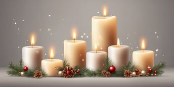 Candles in realistic Christmas style