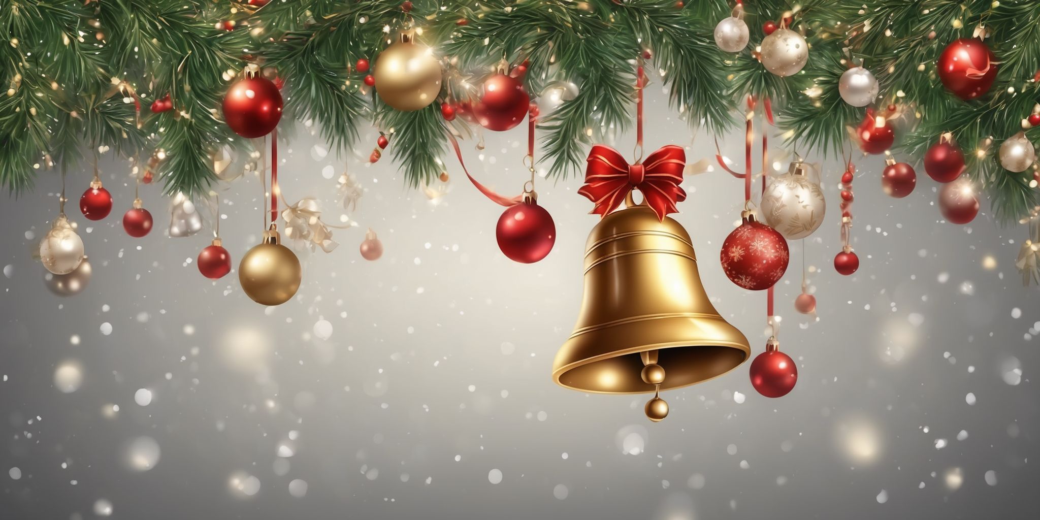Bell in realistic Christmas style