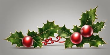 Holly in realistic Christmas style