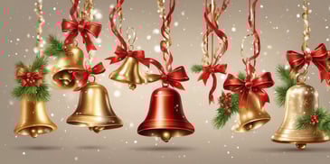Bells in realistic Christmas style