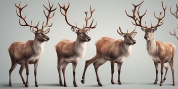 Reindeer in realistic Christmas style