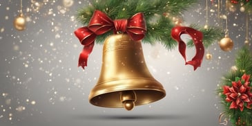Bell in realistic Christmas style