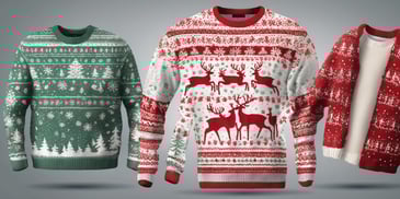Sweater in realistic Christmas style