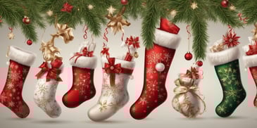 Stockings in realistic Christmas style
