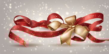 Ribbon in realistic Christmas style