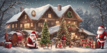 Customs in realistic Christmas style