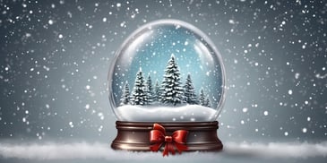 Snow globe in realistic Christmas style