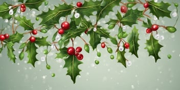 Mistletoe in realistic Christmas style