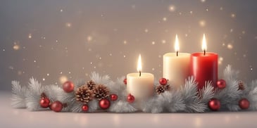 Candle in realistic Christmas style