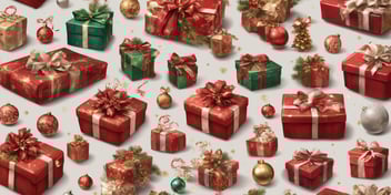 Treat-filled gifts in realistic Christmas style