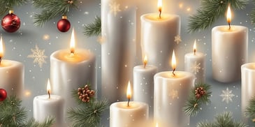 Candle in realistic Christmas style