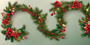 Wreath in realistic Christmas style