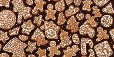 Gingerbread in realistic Christmas style