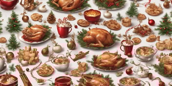 Culinary magic in realistic Christmas style
