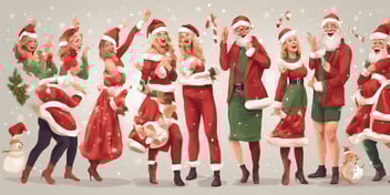 Charades in realistic Christmas style