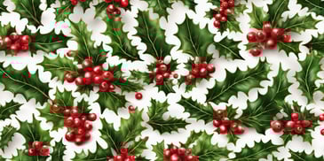 Holly in realistic Christmas style