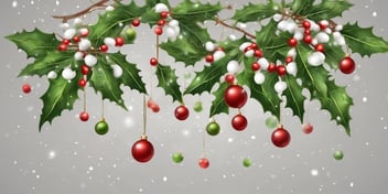 Mistletoe in realistic Christmas style
