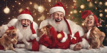 Laughter in realistic Christmas style