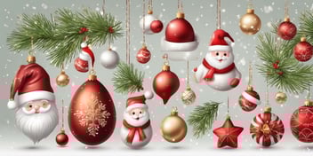 Ornaments in realistic Christmas style