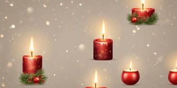 Candle in realistic Christmas style