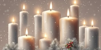 Candle in realistic Christmas style