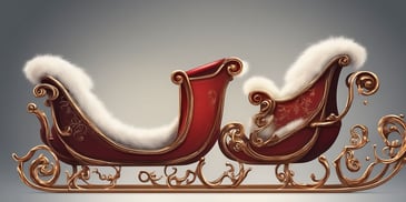 Sleigh in realistic Christmas style