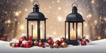 Lantern in realistic Christmas style